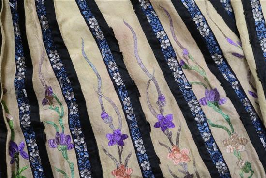 Two late 19th/early 20th century Chinese embroidered bridal skirts